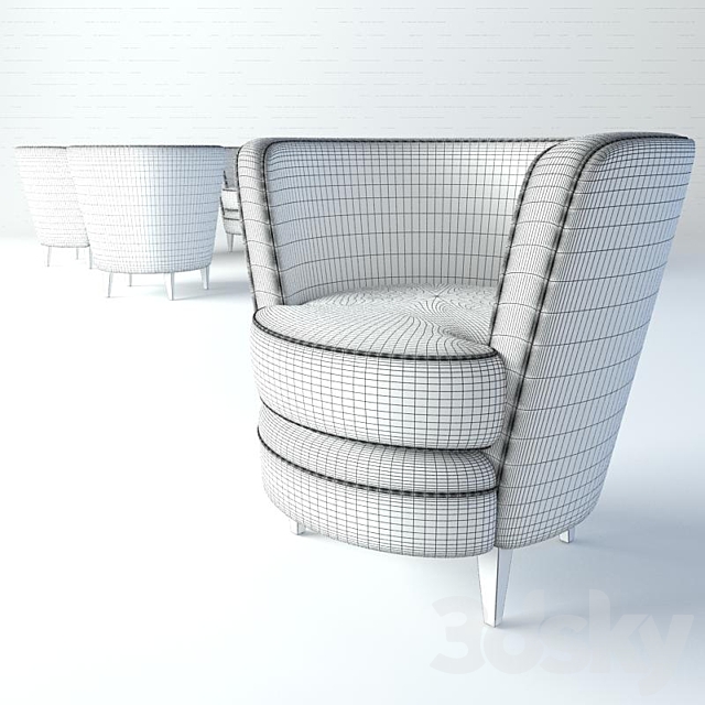 Armchairs for cafes KR-36 3DS Max Model - thumbnail 3