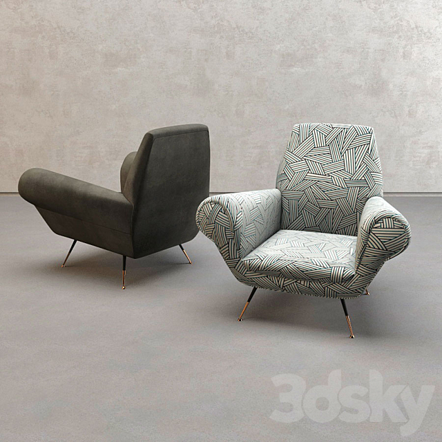 Armchairs Gigi Radice By Minotti 3ds Max - thumbnail 2