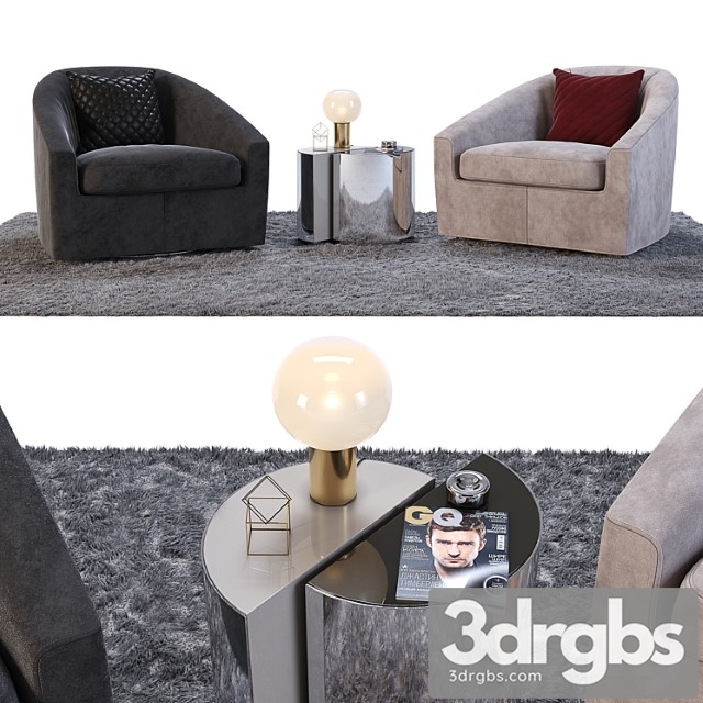 Armchairs minotti quinn 3dsmax Download - thumbnail 1