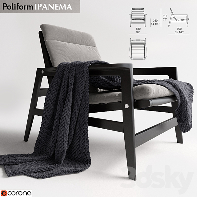 ARMCHAIRS – POLIFORM | Ipanema 3DSMax File - thumbnail 1