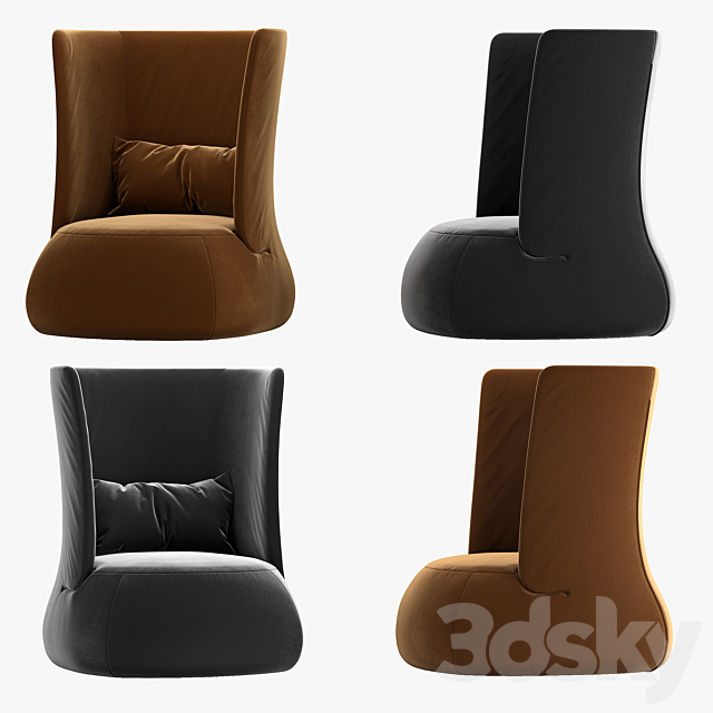 Armhair Fat sofa FS91A 3ds Max - thumbnail 1