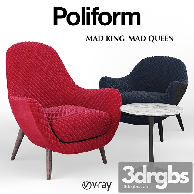 Armrests poliform mad queen and mad king 3dsmax Download - thumbnail 1