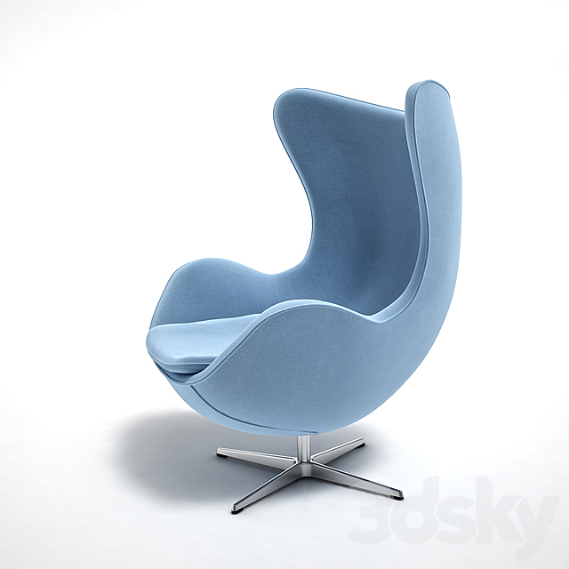 Arne-Jacobsen-Egg-Chair 3ds Max - thumbnail 2