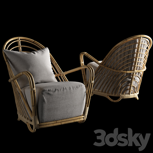 Arne Jacobsen Sika Design – Charlottenborg Lounge Chair (for reloading) 3DSMax File - thumbnail 1