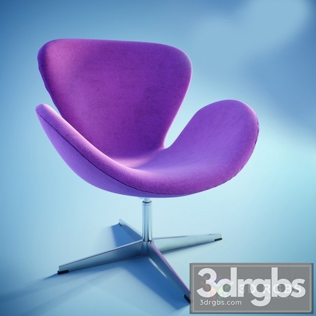 Arne Jacobsen Style Swan Chair 3dsmax Download - thumbnail 1