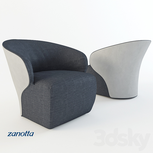 Arom chair factory Zanotta 3ds Max - thumbnail 1