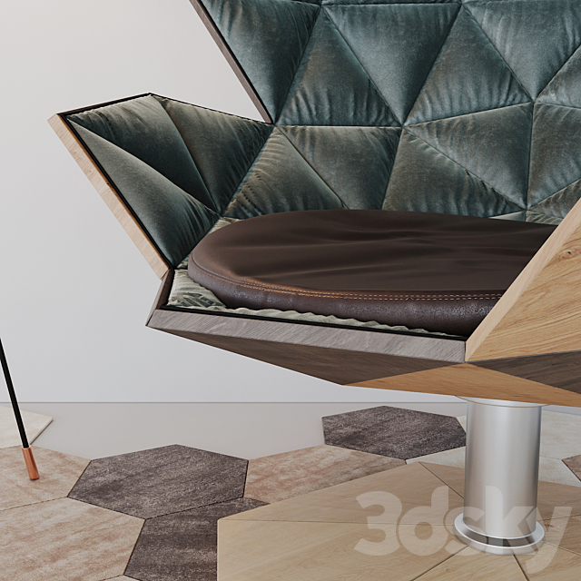 Art armchair and floor lamp 13309 3ds Max - thumbnail 2