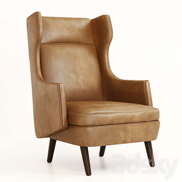 Arteriors Budelli Wing chair 3DSMax File - thumbnail 1