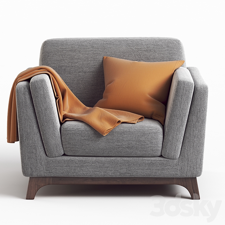 ARTICLE Ceni Pyrite Gray Armchair 3DS Max - thumbnail 2