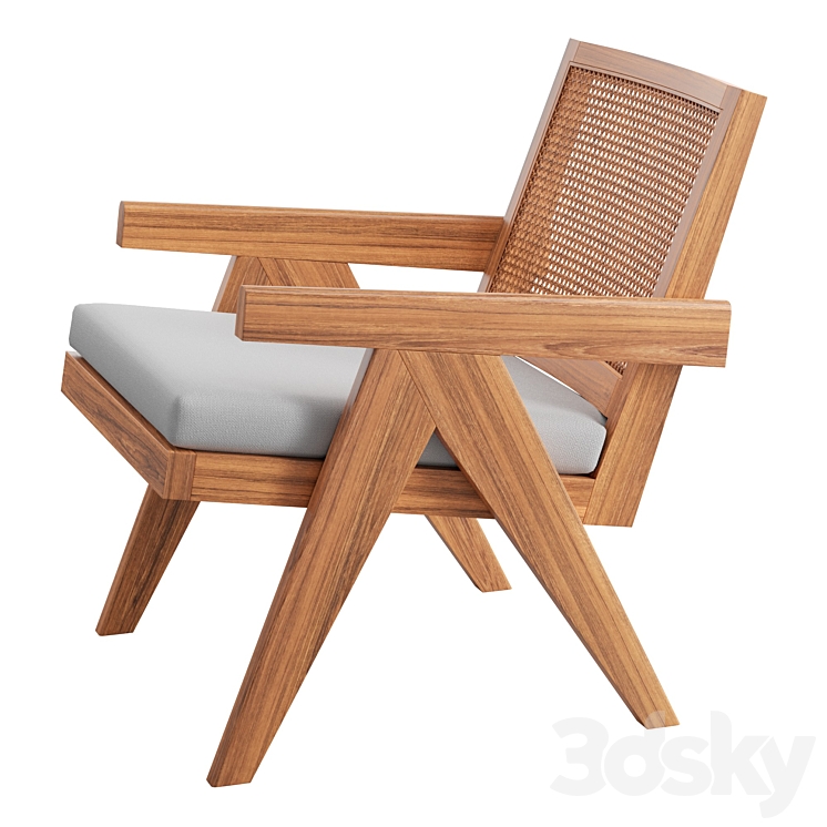 Ashton Caned Teak Accent Chair 3DS Max Model - thumbnail 2