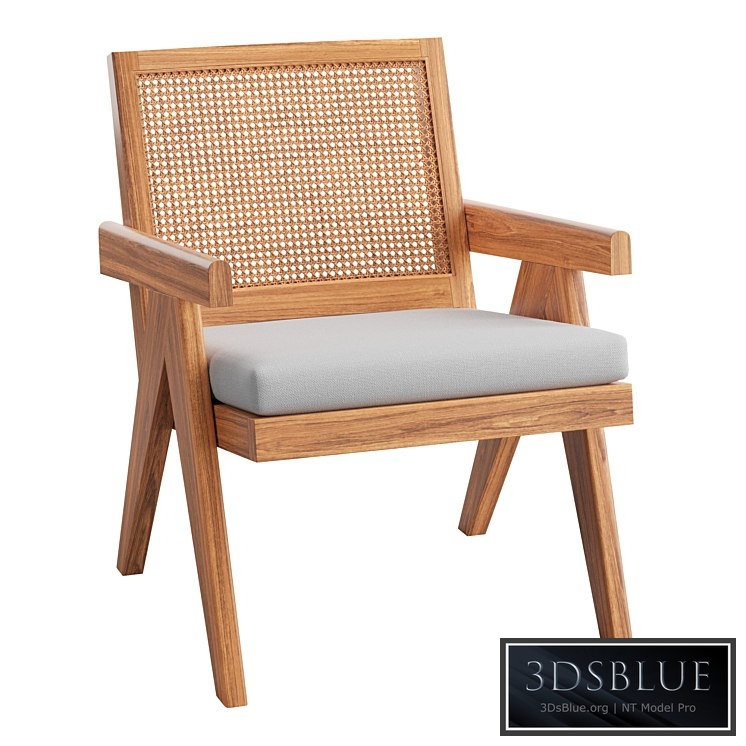 Ashton Caned Teak Accent Chair 3DS Max - thumbnail 3