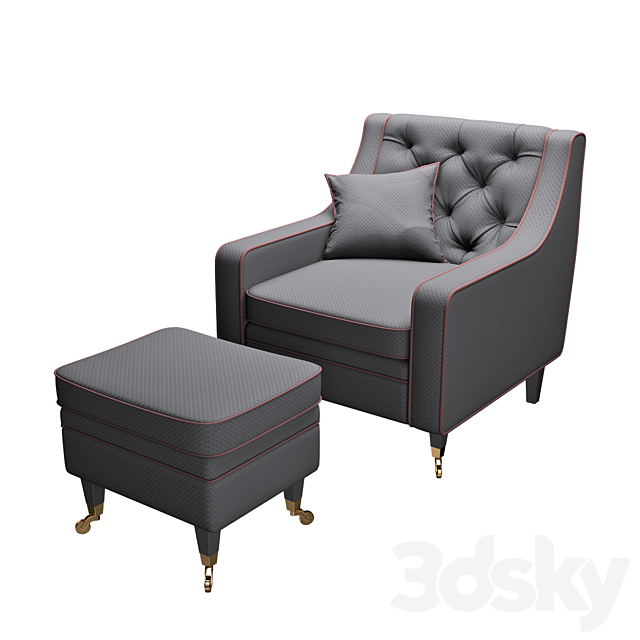 Asnaghi_BRERA_Armchair 3ds Max - thumbnail 2