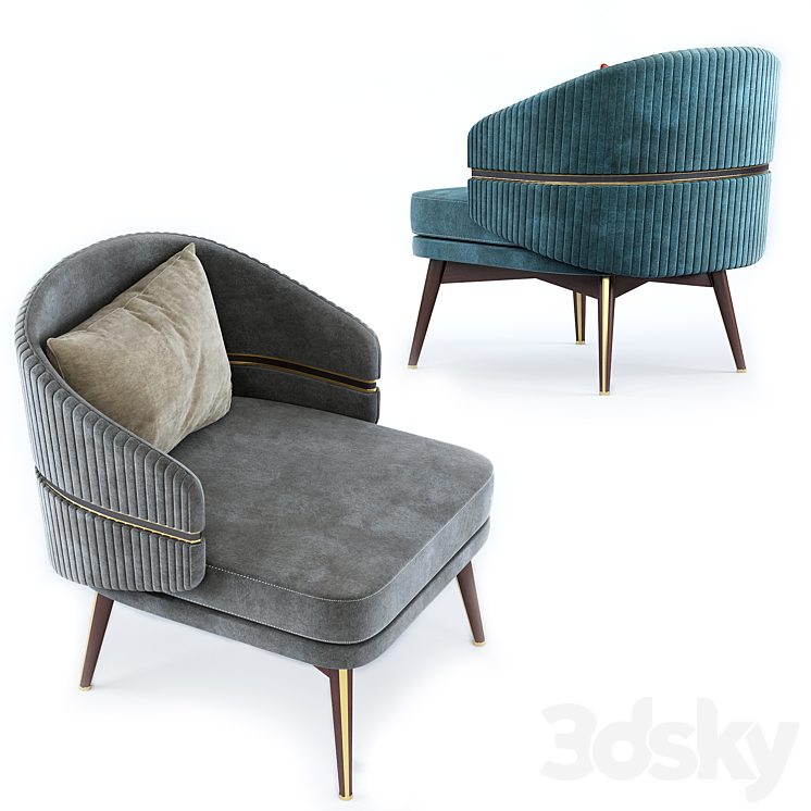 Aster billy chair 3DS Max - thumbnail 2