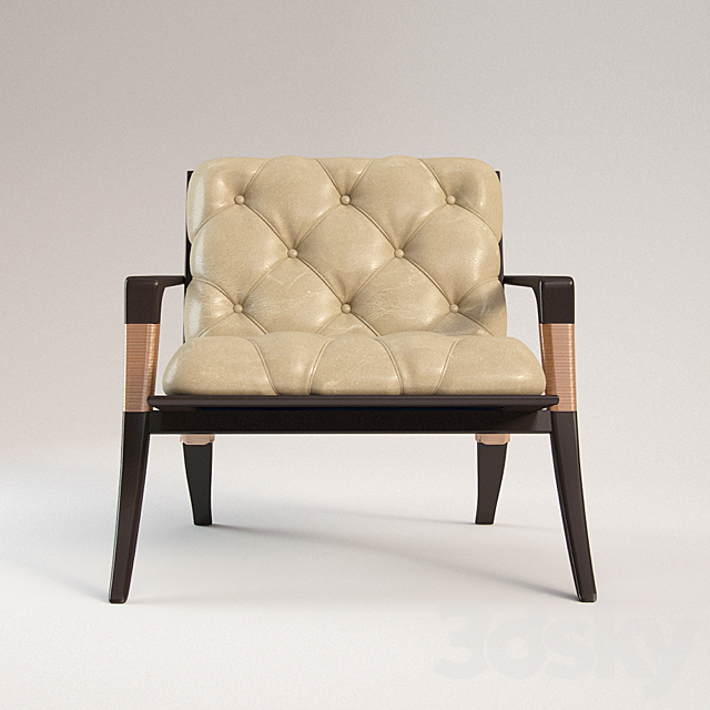 Athens Lounge Chair – Tufted 3DS Max Model - thumbnail 2