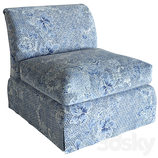 ATHERTON SKIRTED SLIPPER CHAIR Ralph Lauren (vray GGX) 3ds Max - thumbnail 1