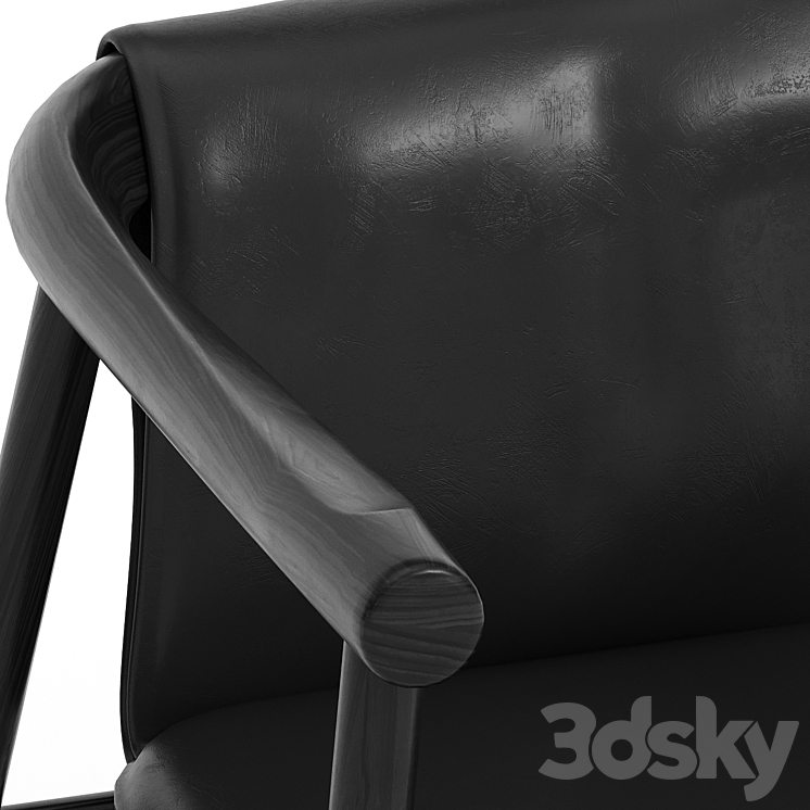 Atlay Leather Armchair 3DS Max Model - thumbnail 2