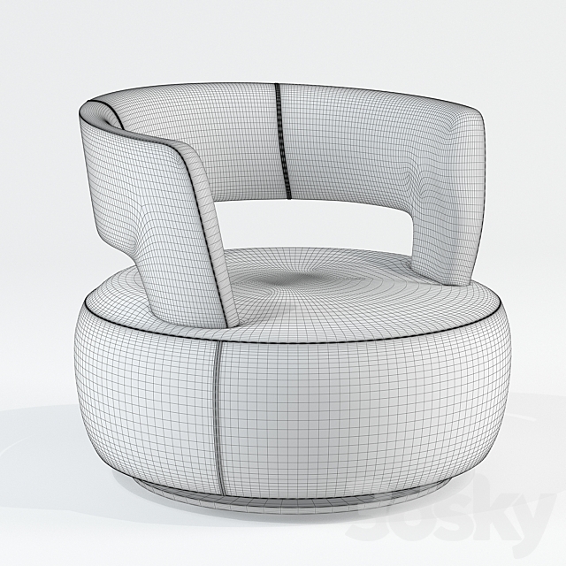 ATOLL SWIVEL ARMCHAIR 3ds Max - thumbnail 3