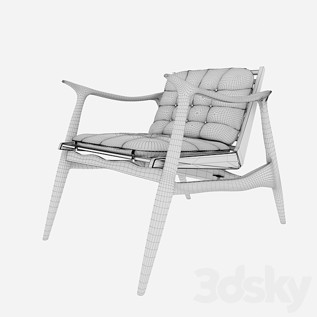 Atra Lounge Chair 3DS Max Model - thumbnail 3