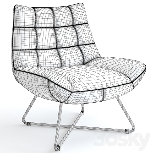 Aubrey lounge chair 3DS Max Model - thumbnail 3