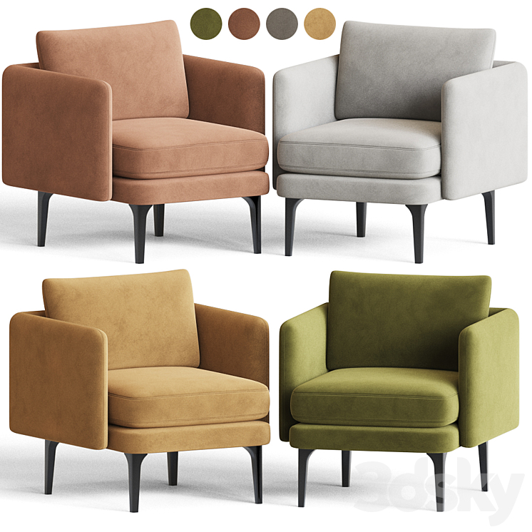 Auburn armchair westelm 3DS Max - thumbnail 1