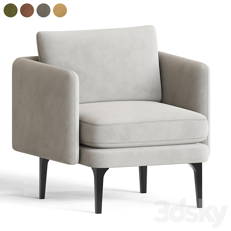 Auburn armchair westelm 3DS Max - thumbnail 2