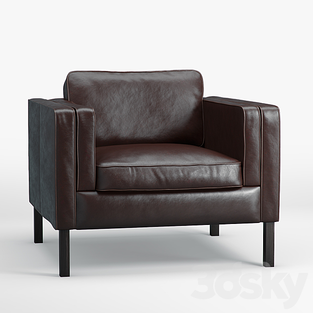 Austin Leather Armchair 3DS Max Model - thumbnail 1