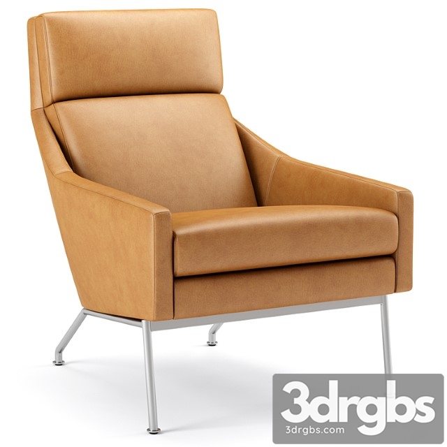 Austin leather armchair westelm 3dsmax Download - thumbnail 1