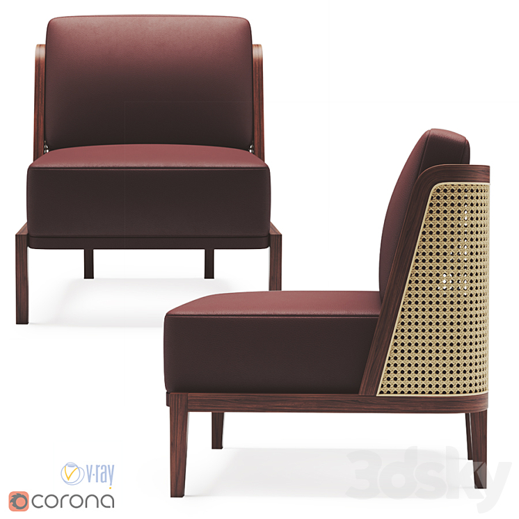 Autoban Throne rattan Lounge armchair 3DS Max - thumbnail 1