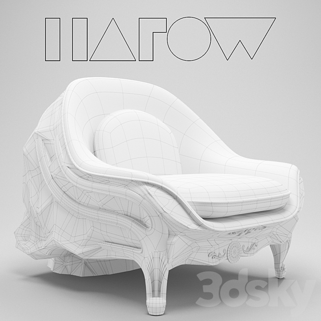 AVE Harow skull armchair 3ds Max - thumbnail 3