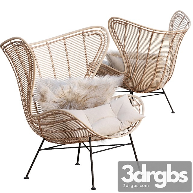 Ave hk living natural rattan egg chair 3dsmax Download - thumbnail 1