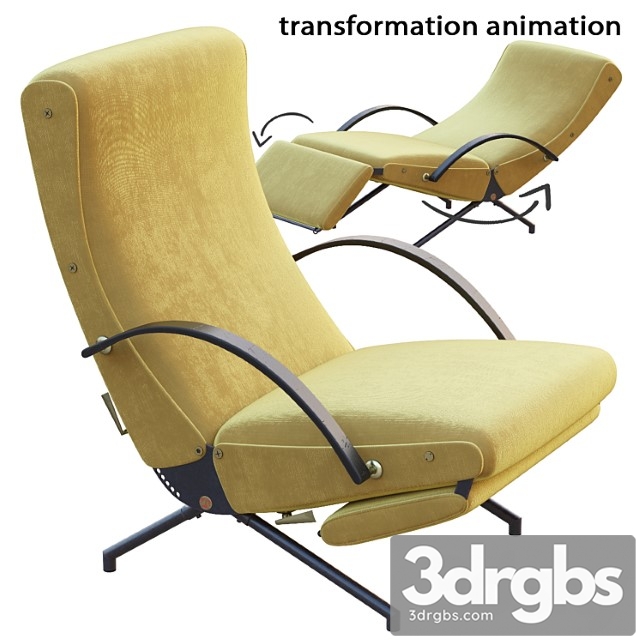 Ave tecno p40 lounge chair by borsani 1950 3dsmax Download - thumbnail 1