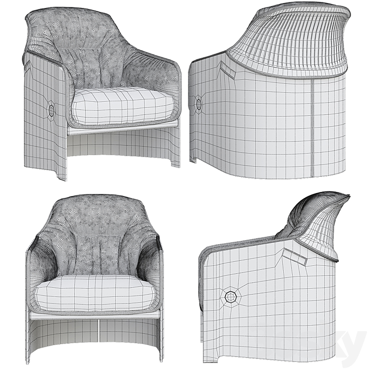 Avus Lounge Designer Chair (low poly) 3DS Max - thumbnail 2