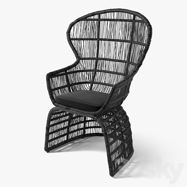 B & B Crinoline Armchair 3ds Max - thumbnail 1