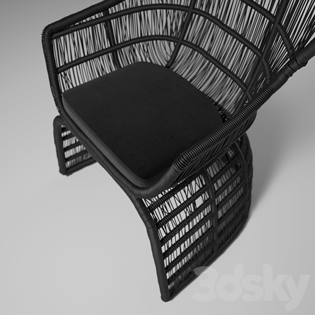 B & B Crinoline Armchair 3ds Max - thumbnail 2