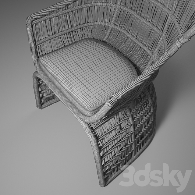 B & B Crinoline Armchair 3ds Max - thumbnail 3