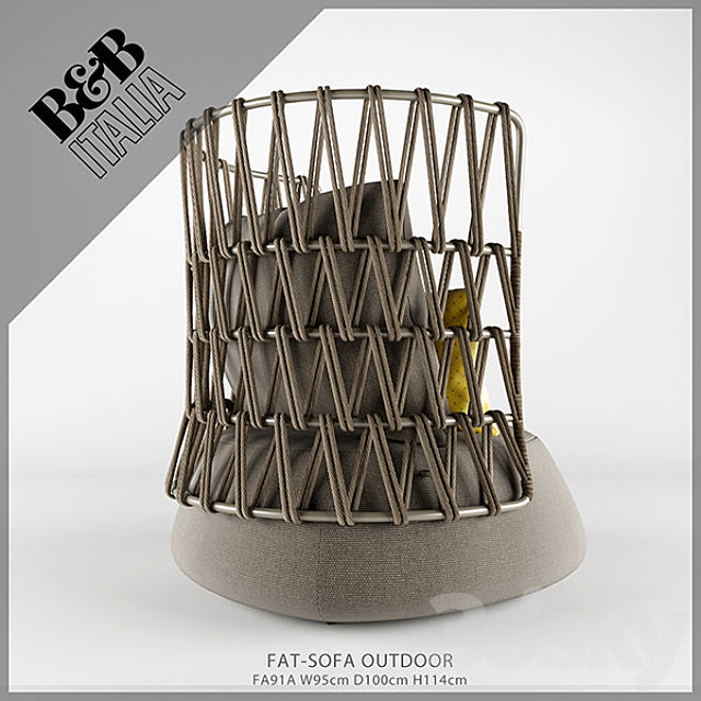 B & B Italia FAT-SOFA OUTDOOR FA91A 3DS Max Model - thumbnail 2