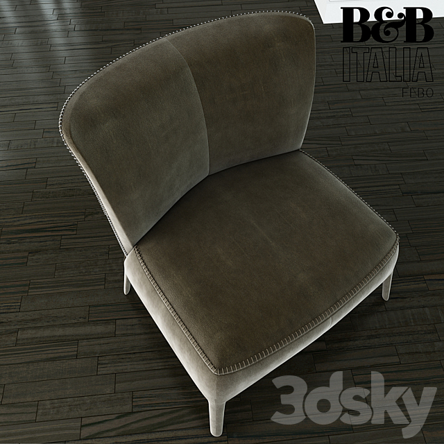 B & B Italia – FEBO low chair 3DS Max Model - thumbnail 2