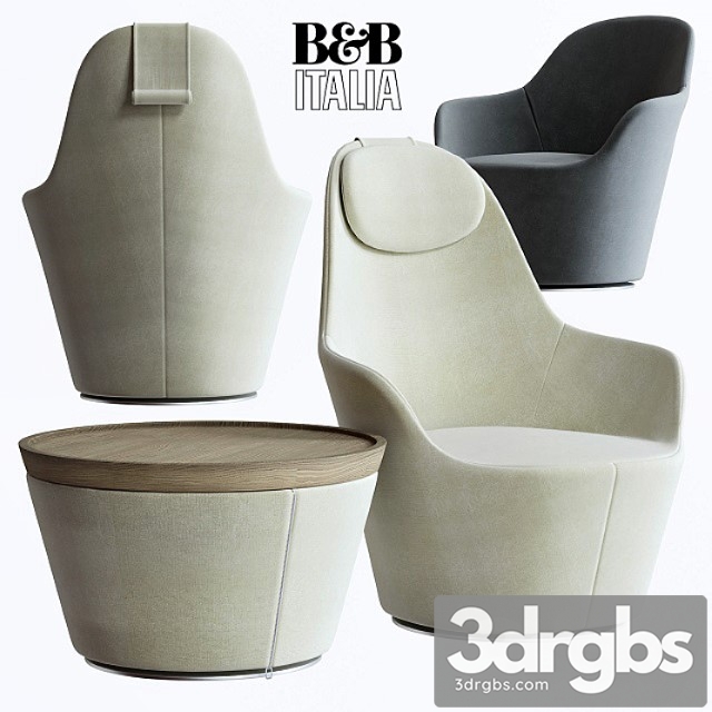 B & b italia harbor armchair 3dsmax Download - thumbnail 1