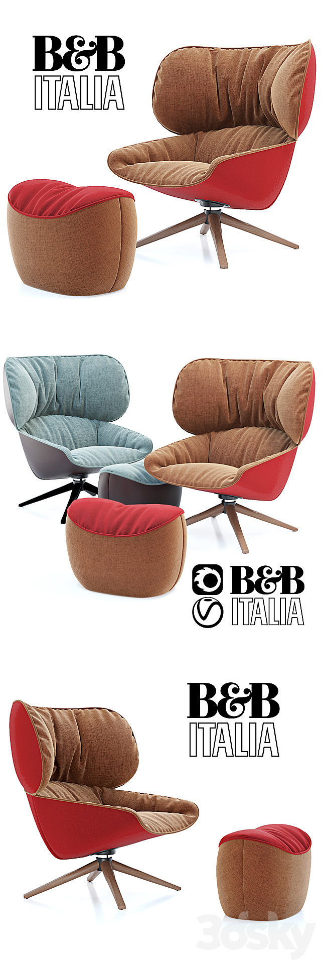 B & B Italia TABANO (Vray + Corona) 3DSMax File - thumbnail 1