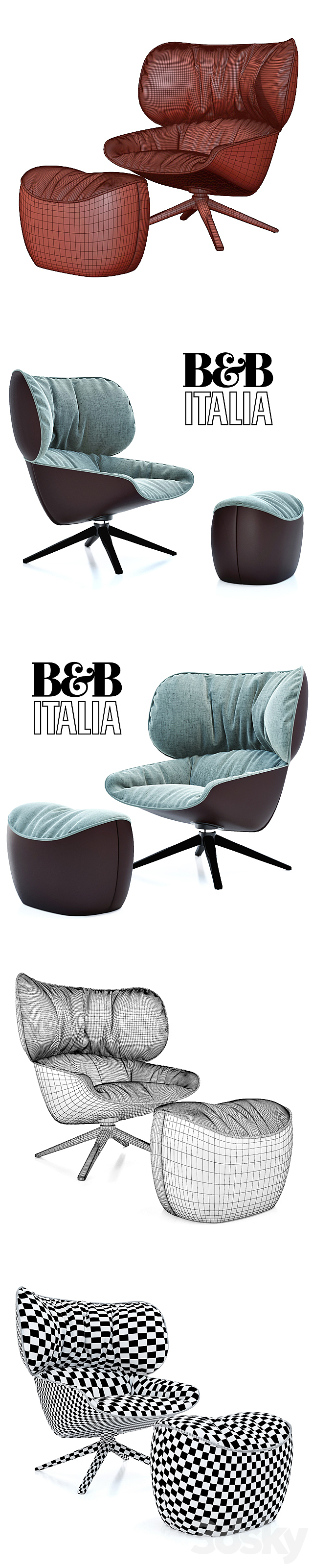 B & B Italia TABANO (Vray + Corona) 3DSMax File - thumbnail 2