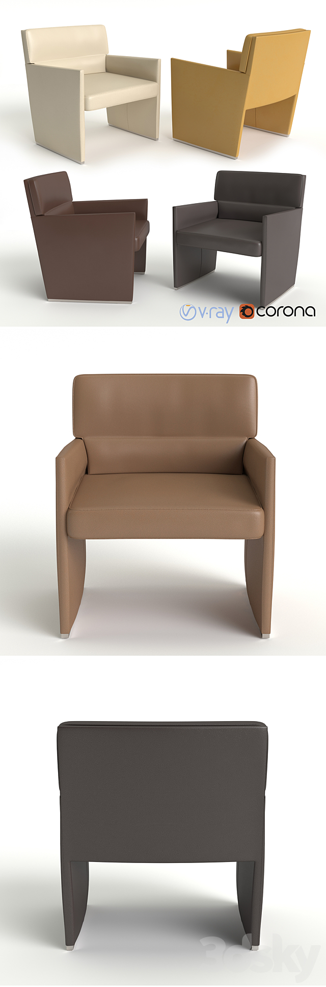 B & B Posa Chair 3ds Max - thumbnail 2