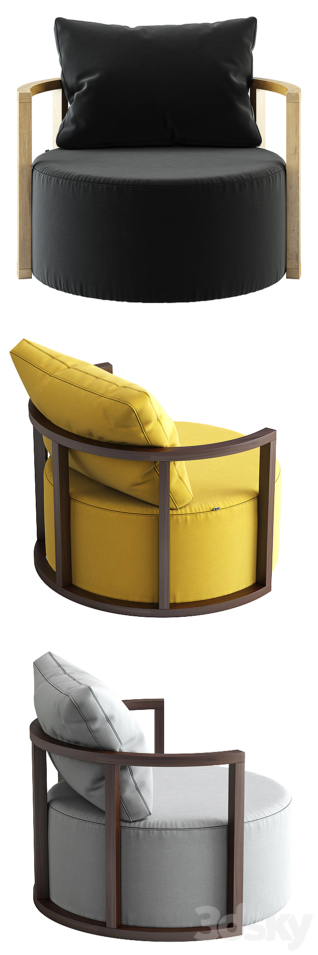 B & T design _ KAV Armchair 3ds Max - thumbnail 2