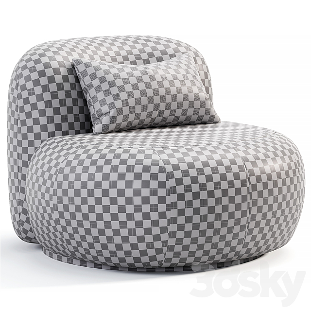 B15Z Armchair By Secolo 3DS Max Model - thumbnail 5