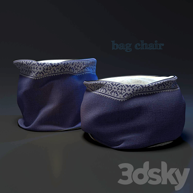 bag chair 3DS Max Model - thumbnail 1