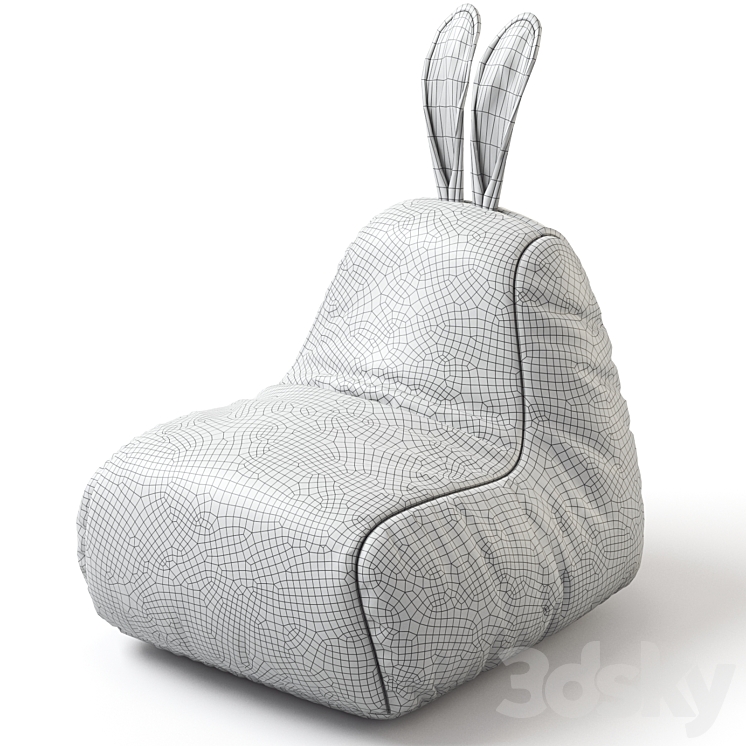 Bag chair bunny 3DS Max Model - thumbnail 2