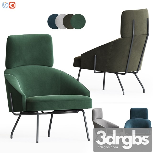 Bahia armchair bonaldo 3dsmax Download - thumbnail 1