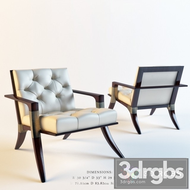 Baker 6134C Athens Chair Tufted 3dsmax Download - thumbnail 1