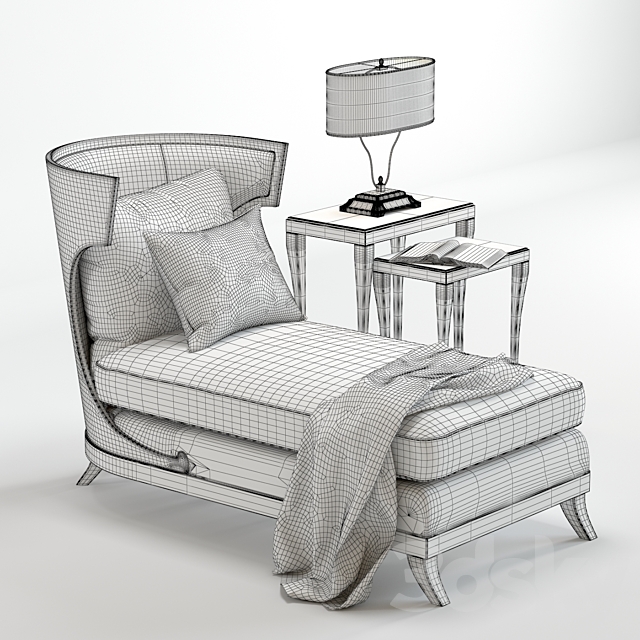 Baker Atrium Chaise 3DS Max Model - thumbnail 3