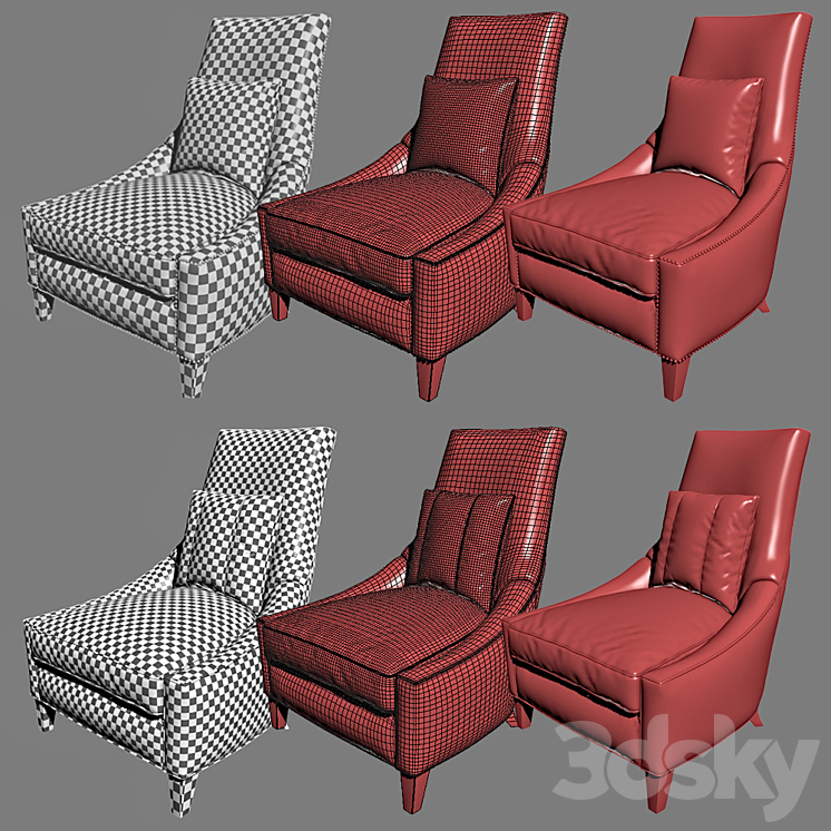 BAKER BEL-AIR Lounge Chair 3DS Max - thumbnail 2