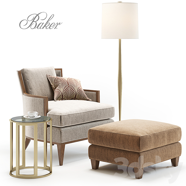 Baker California Lounge Chair 3DS Max Model - thumbnail 1